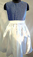Детское нарядное тонкое атласное удлиненное платье на девочку 5-6 лет, рост 110-116 см