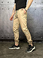 Мужские бежевые карго штаны из европейского хлопка, бежевые мужские штаны карго