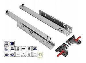 Направляюча 550mm GTV MODERN SLIDE (ДСП-16/18mm) 3D прихованого монтажу повного висуву 30кг PB-3D0SHX18-550