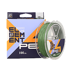 Шнур ZEOX Element PE X4 100м 0.261 мм (#2.5) / 17.2 кг (кол: темно-зелений)