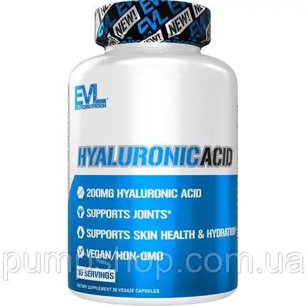 Гіалуронова кислота Evlution Nutrition Hyaluronic Acid 200 мг 30 капс., фото 2