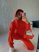 Стильный костюм с начесом, оранжевый TRA