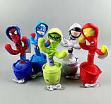 М’яка іграшка С 62927 5 видів, “Супергерой”, підсвічування, повторюшка, танцює, пісні, USB-кабель,, фото 2