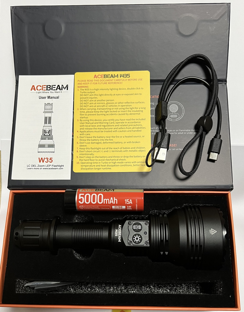 Лазерний Acebeam W35 6500K тактичний