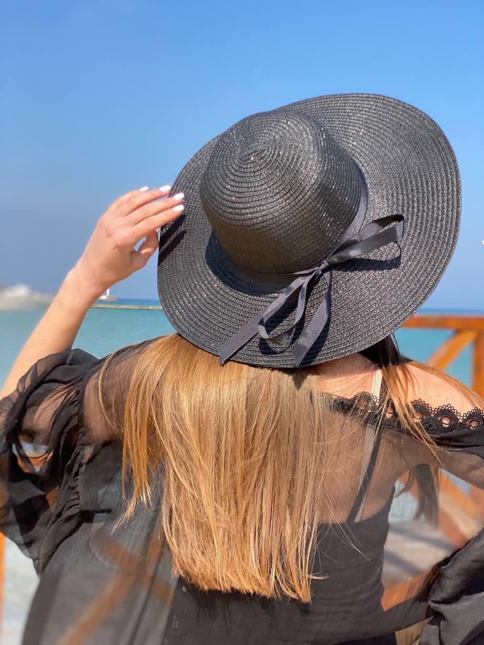 Літній капелюх для прогулянок і відпочинку на пляжі ЧОРНИЙ