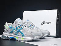 Демисезонные кроссовки Asics Gel Kahana 8 подростковые сетка пресс кожа подошва пена серые, Асикс