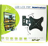 Кріплення кронштейн поворотний для ТВ телевізора на стіну від 14 до 42 дюймів CP302, похитно-поворотний, фото 5