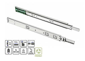 Направляюча кулькова 300mm GTV PUSH TO OPEN GX без дотягу/повного висуву H-45mm навантаження 25кг