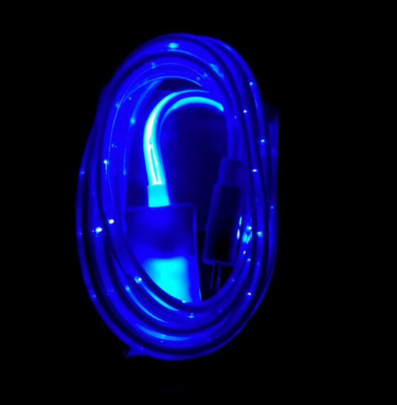 Світиться кабель USB-Lightning для iphone 5-7 СИНІЙ SKU0000339