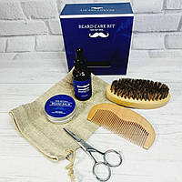 Набор для ухода за бородой и усами Beard Care Kit (масло + бальзам + щетка + расческа + ножницы)