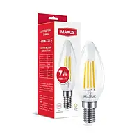 Лампа светодиодная филаментная MAXUS C37 FM 7W 2700K 220V E14 Clear