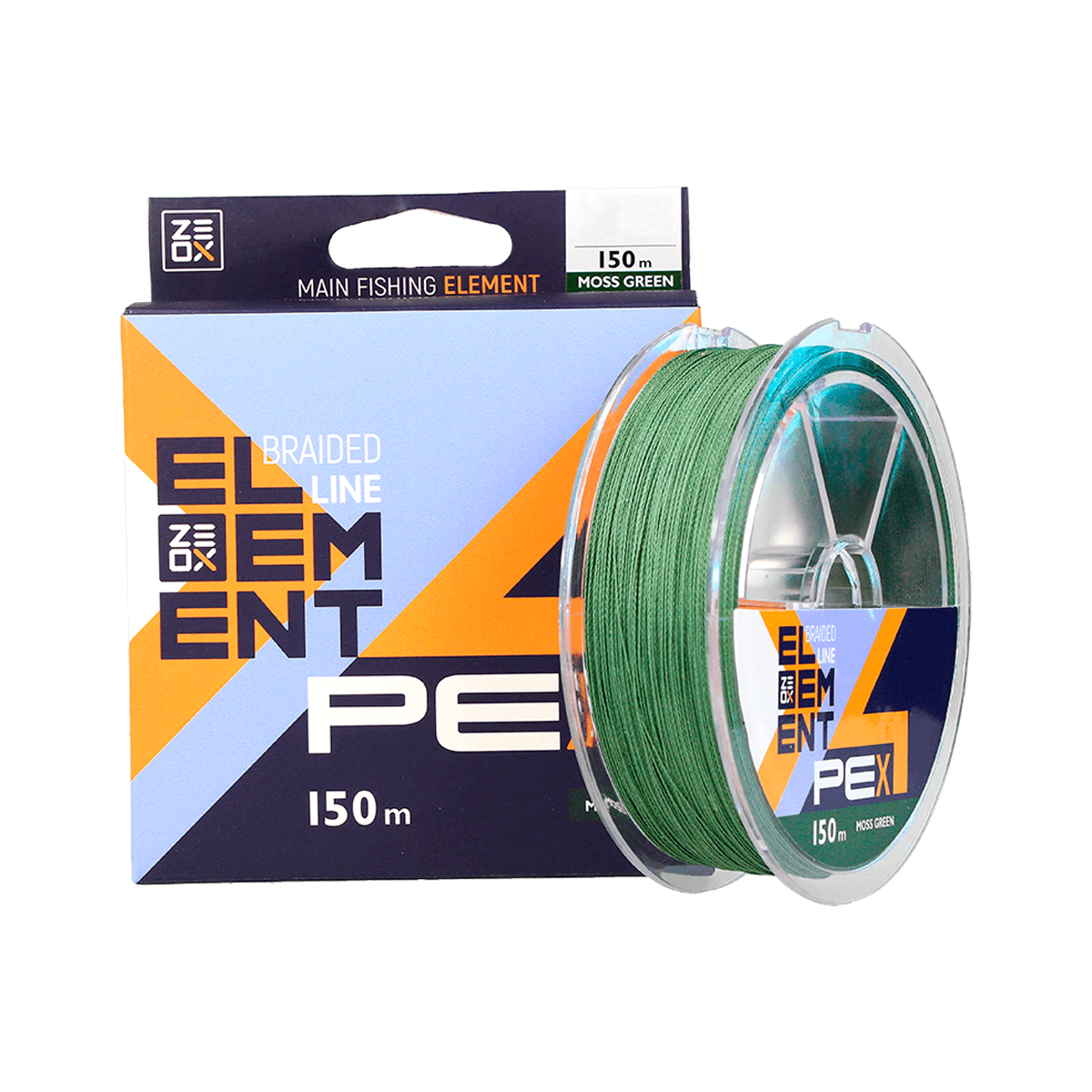 Шнур ZEOX Element PE X4 150м 0.128мм (#0.6) / 6.2кг (кол: темно-зелений)