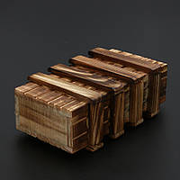 Тайник головоломка из дерева RESTEQ 16х8х5.5 см. Коробка головоломка деревянная. Коробка с потайными ящиками