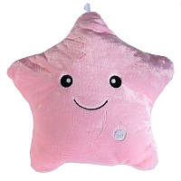 Подушка Зірочка з підсвічуванням RESTEQ, М'яка іграшка зірка, що світиться, рожева