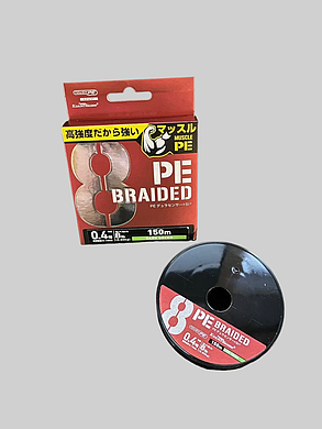 Шнур рибальський плетений Braid x8 Muscle PE 8-ми жильний 150м 0.10мм, фото 3