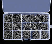 Рыболовные крючки набор 1000 шт. размеры (3-12), 10 разновидностей по 100 шт. каждого. Крючки для рыбалки
