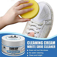 Средство для чистки белой обуви 100 г. Отбеливающий крем для обуви с губкой
