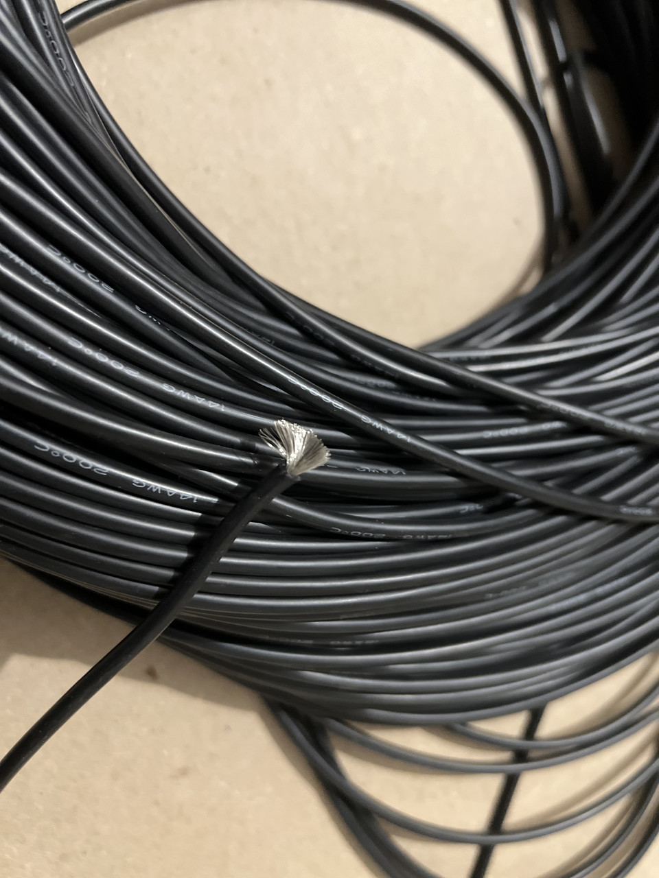 Кабель багатожильний 14AWG у силіконовій ізоляції чорний, фото 1