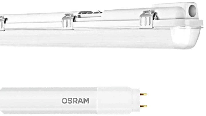 LED світильник DAMP PROOF 1200 1XLAMP HOUSING IP65LEDV в комплекті з LED лампою ST8E-1.2M 16W 840 1066714