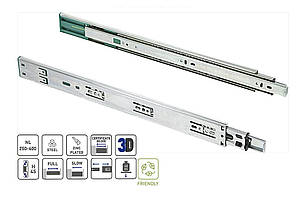 Направляюча кулькова 350mm GTV Versalite Plus+ з дотягом/повного висуву H-45mm навантаження 40kg