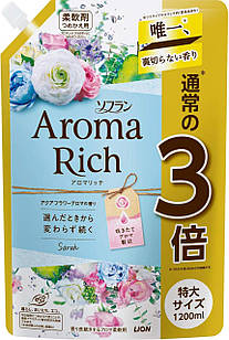 Lion Soflan Aroma Rich Sara парфумований кондиціонер для білизни, аромат свіжих квітів (змінний блок) 1,2 л