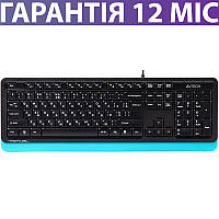 Клавиатура для компа A4Tech FK10 Black/Blue (черная-голубая), с разъемом USB, проводная, мембранная