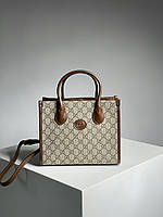 Gucci Ophidia Leather-Trimmed Monogrammed Coated-Canvas Tote Bag