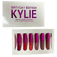 Набор 6 матовых помад Kylie Birthday Edition в стиле (Кайли Дженер)