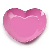 Лоточек металлический в форме сердца ярко розовый