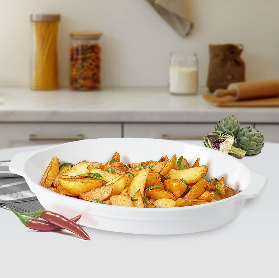 Деко овальне Maestro MR-11742-42 42х29 см біле ID 3846006