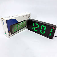 Часы настольные DT-6508 с будильником и USB зарядкой с зеленой подсветкой, лед FA-768 часы настольные