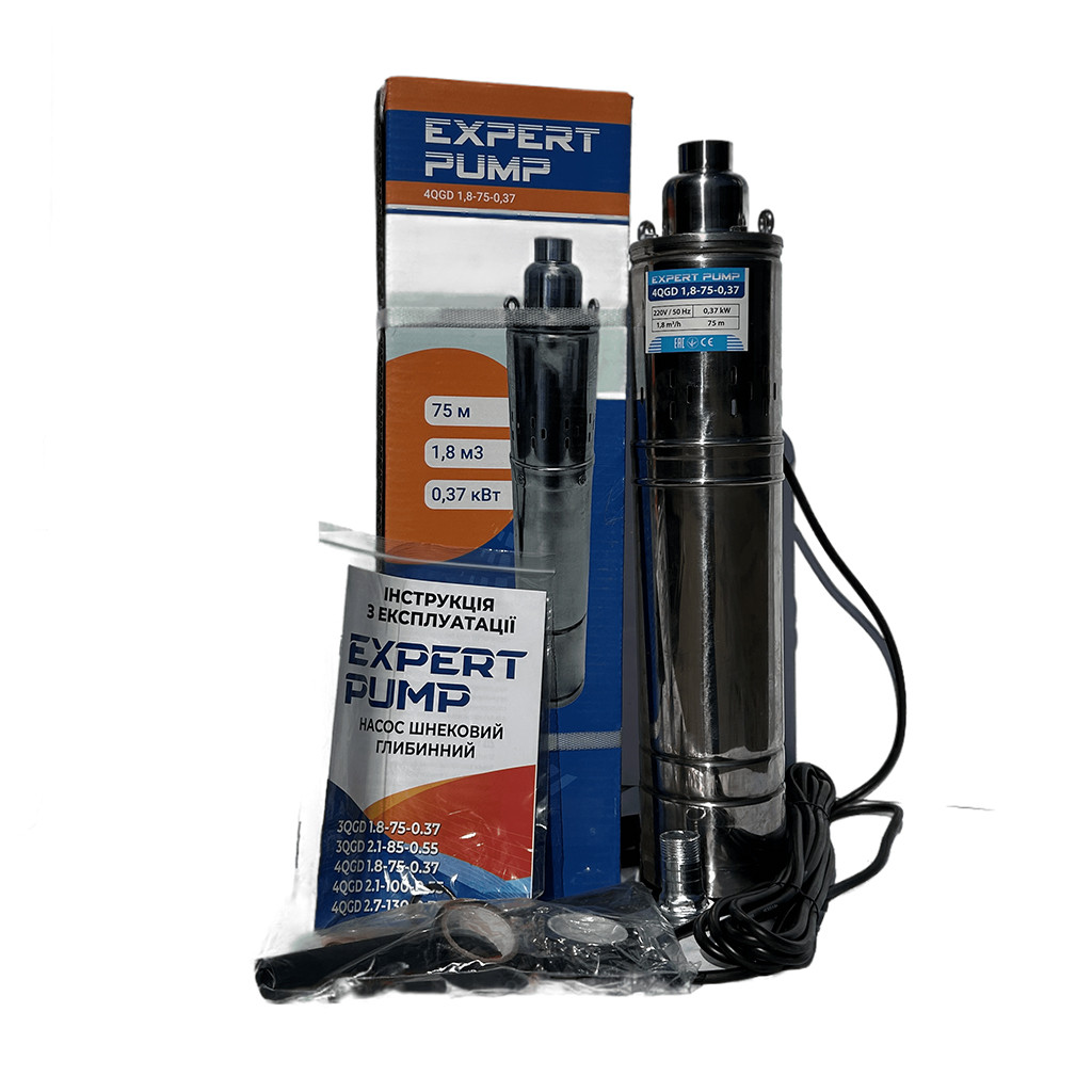 Expert Pump 4QGD 1.8-75-0.37 Свердловинний шнековий насос