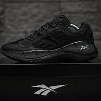 Мужские кроссовки Reebok Zig Kinetica (черные) модные повседневные кроссовки 2262 Рибок