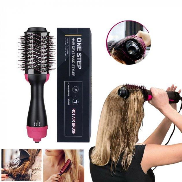 Фен щетка расчёска 3в1 One step Hair Dryer 1000 Вт 3 режима выпрямитель для укладки волос стайлер - фото 2 - id-p2067935501