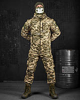 Тактический зимний костюм для военных софтшел в цвете пиксель