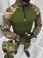 Тактическая рубашка с налокотниками для военных в цвете мультикам