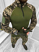 Тактическая рубашка с налокотниками для военных в цвете пиксель