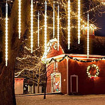 Світлодіодна гірлянда Танучі бурульки 8шт, 3х0,5м, 220В, IP44, Теплий білий, фото 4