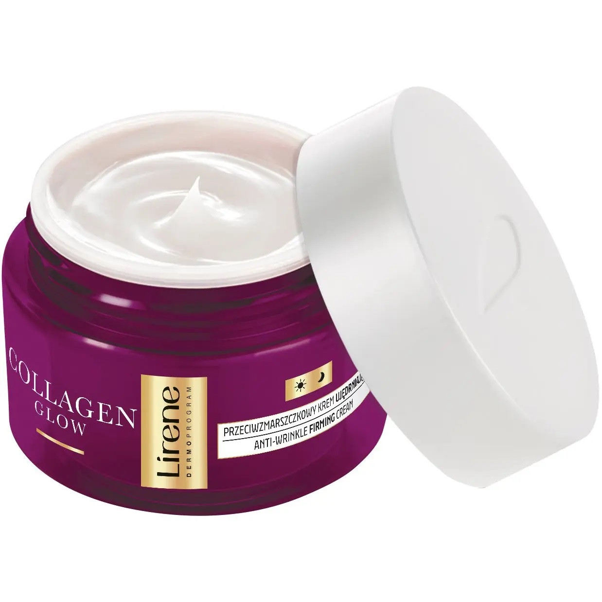 Укріплюючий крем для обличчя проти зморшок 60+ Lirene Collagen Glow 50 мл