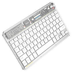 Клавіатура HOCO S55 Transparent Discovery edition wireless BT keyboard Space White