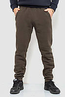 Спорт чоловічі штани на флісі однотонні, колір хакі, 190R236