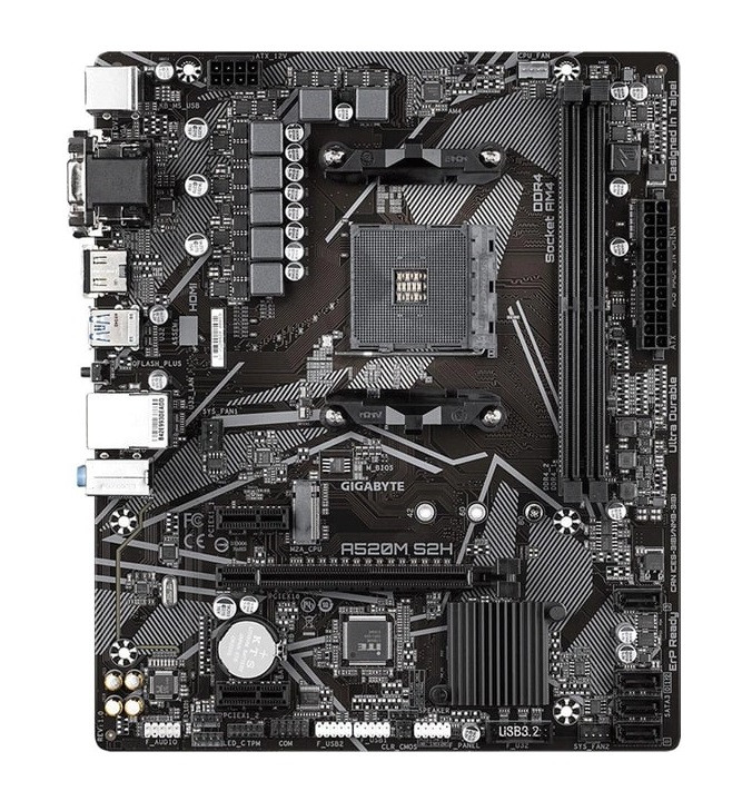 Gigabyte Материнська плата A520M S2H sAM4 A520 2xDDR4 HDMI DVI VGA mATX