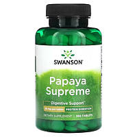 Папайя Papaya Supreme 50 мг 300 таб растительные ферменты Swanson США