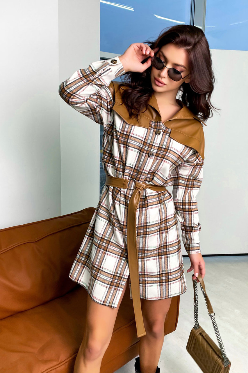 Жіноча стильна міні-сукня якісна тканина напівприталений фасон модний дизайн, фото 1