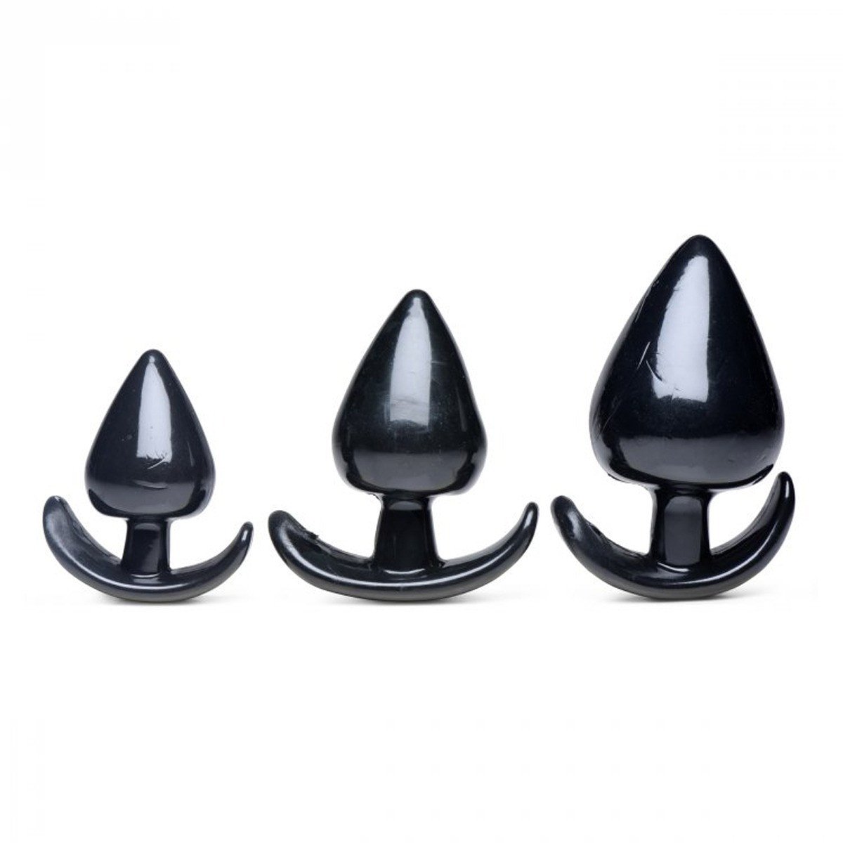 Набір анальних пробок різного розміру Master Series Triple Spades, чорний Bomba💣, фото 1