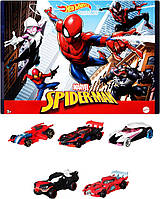 Подарунковий набір машинок Хот Вілс Людина-Павук 5 шт Hot Wheels Marvel Spider-Man Cars 5-Pack HBY36