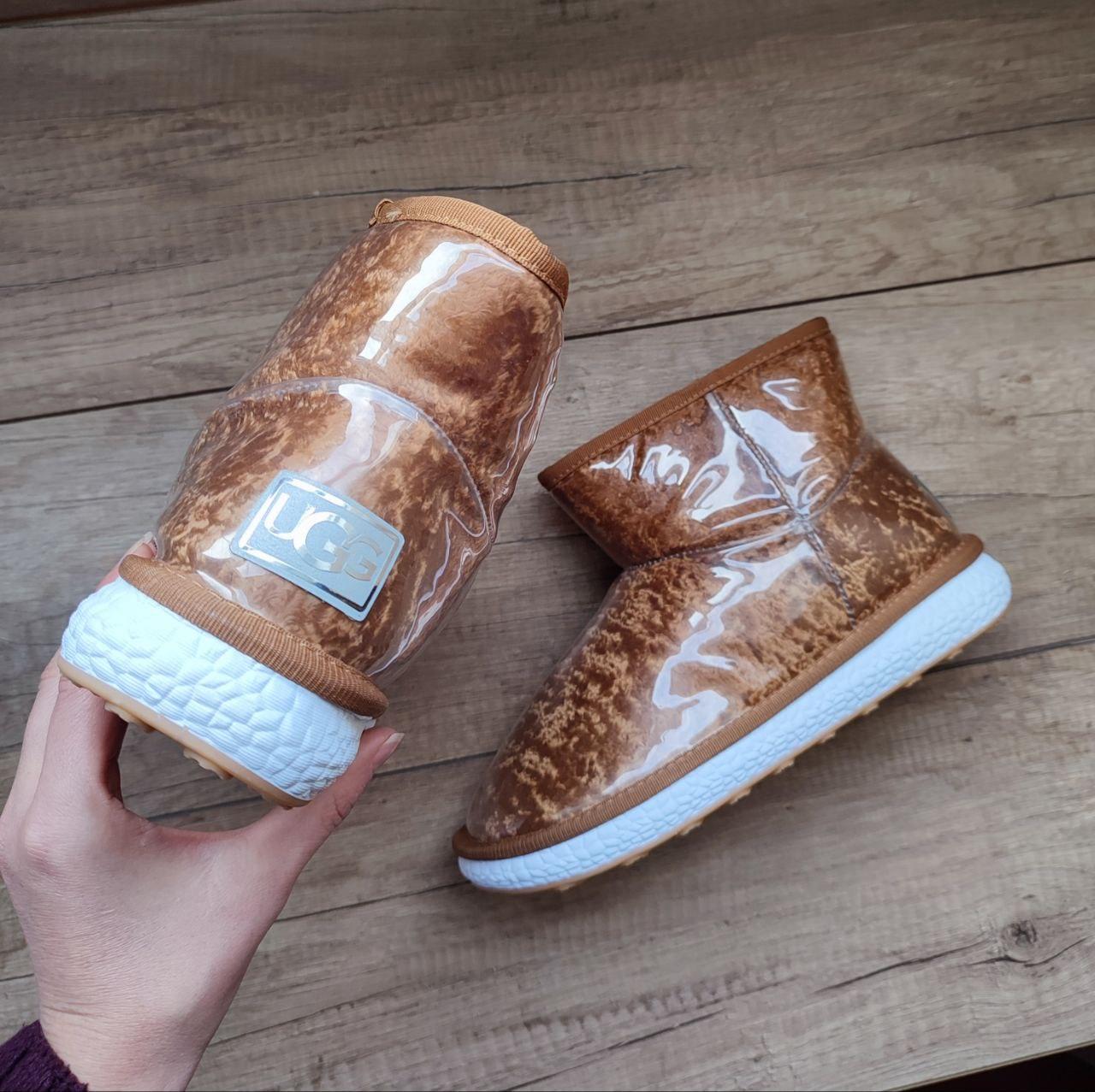 UGG Violeta CAMEL Рожеві короткі уги низькі дутики жіночі непромокальні силіконові для дощу