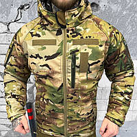 Тактическая теплая армейская куртка утепленный бушлат на подкладке OmniHit MTK мультикам с капюшоном arn