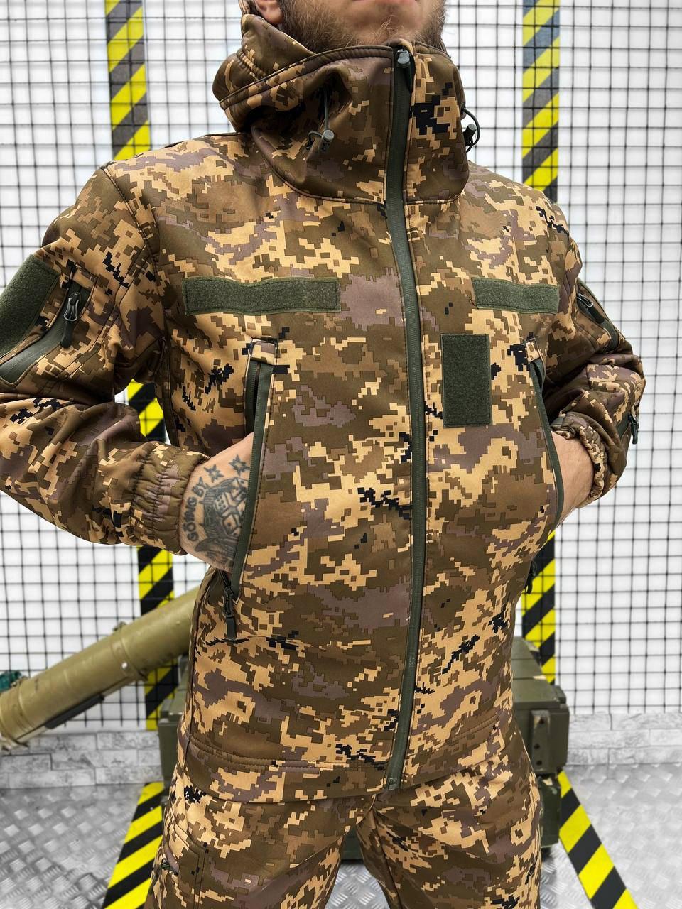 Военный тактический костюм Aura армейская камуфляжная форма Пиксель Форменная одежда зимняя Софтшел arn - фото 6 - id-p2068238766