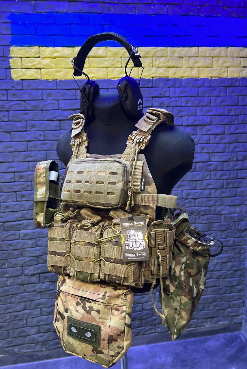 Армейский тактический жилет с 4 точками сброса плитоноска с рюкзаком+ 10 подсумок Мультикам arn - фото 8 - id-p2068250468